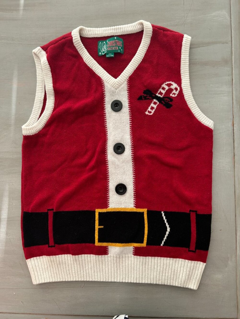 Santa Ugly Christmas Sweater Vest Women Size Small Tacky Christmas Santa Costume - Picture 2 of 11